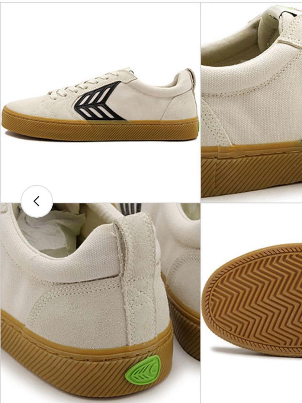 Women’s Cariuma Low-Top Sneakers in Off-White with Gum Sole